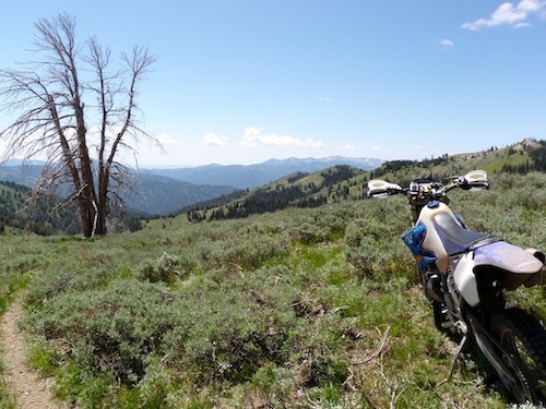 The WR250 on High in the Mountains of Idaho