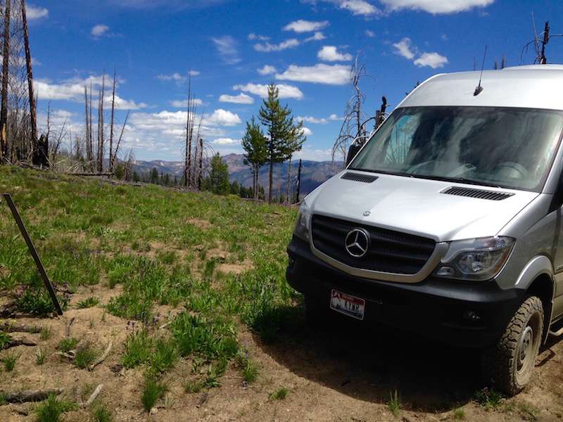 KyMotoVan at a Trailhead on the Basin Butte FS Road