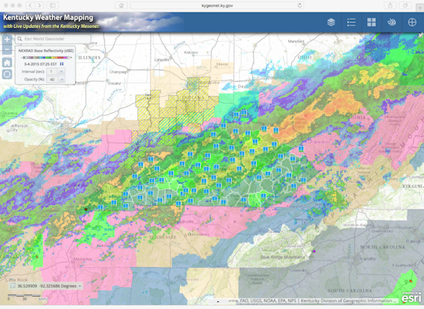 Kentucky Weather Mapping Application