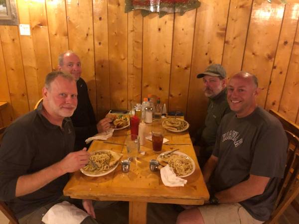 Dinner with Dos Rangers at Smiley Creek on Day 3