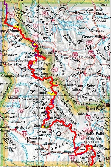 Tour of Idaho Overview Map