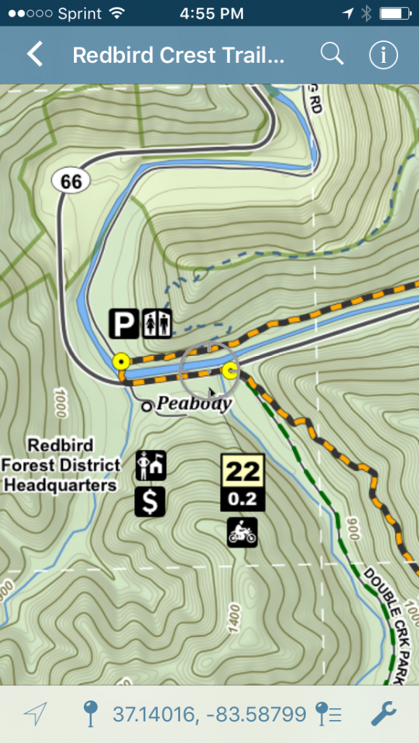 The Redbird Crest Trail in Avenza Maps