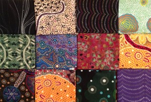 Fabric sampling from Cattywampus Down Under Kit