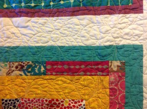 Close up of quilting on Japanese Quilt